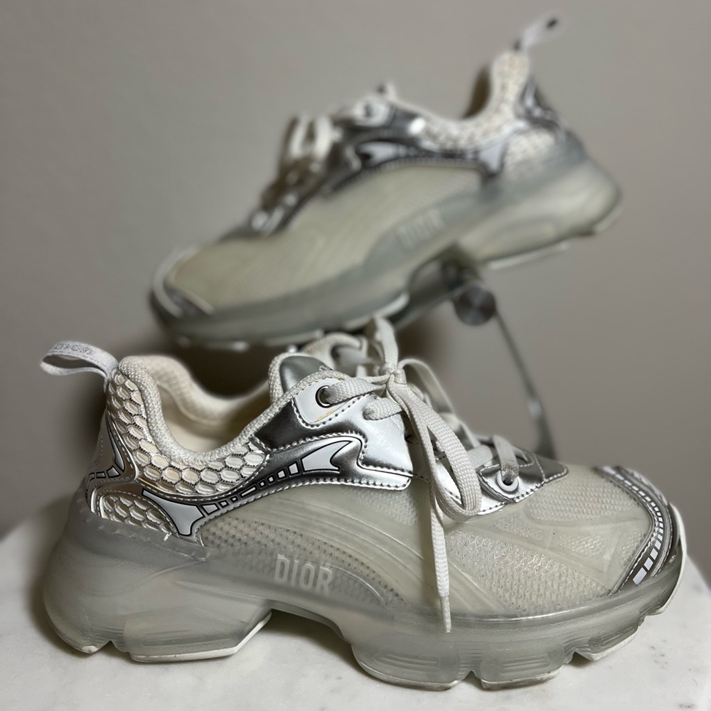 Dior Rubber and Silver Sneakers 37